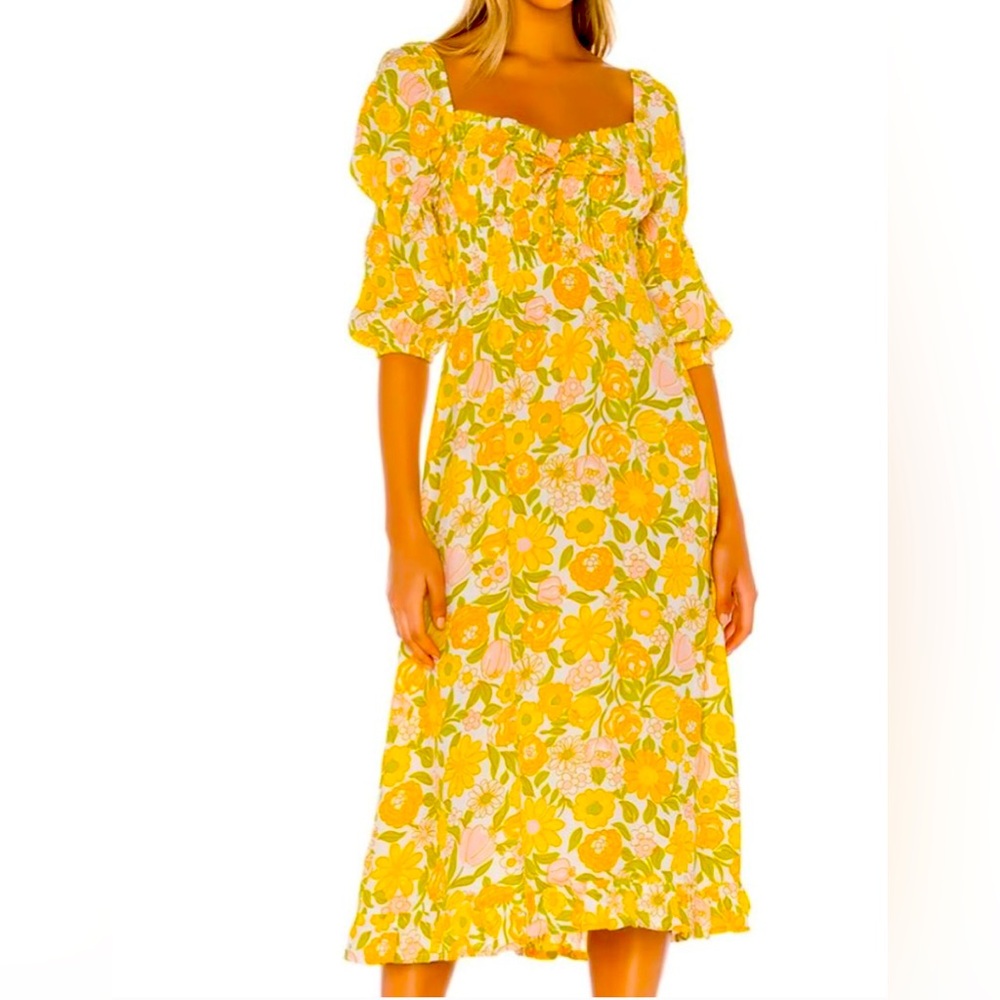 Faithfull the Brand Nora Midi Dress Jolene Floral Print Size 6